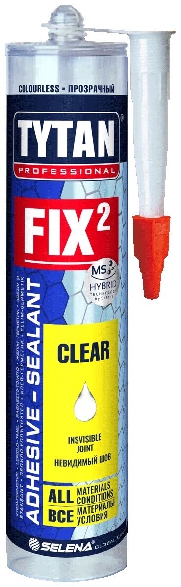 Клей-герметик Tytan FIX² CLEAR 290 мл. прозрачный 1 шт. 357 гр