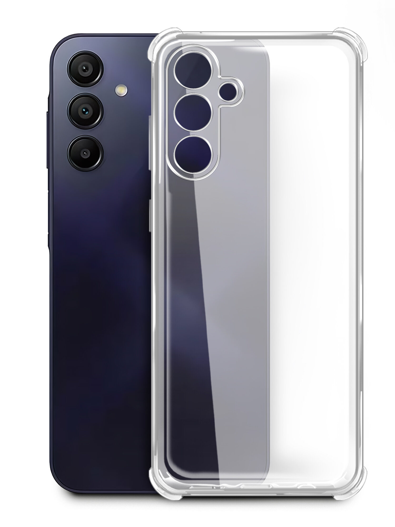 фото Чехол на Samsung Galaxy A15 (Самсунг Галакси А15), противоударный прозрачный силиконовый с усиленными углами защитными бортами Bumper Case, Brozo