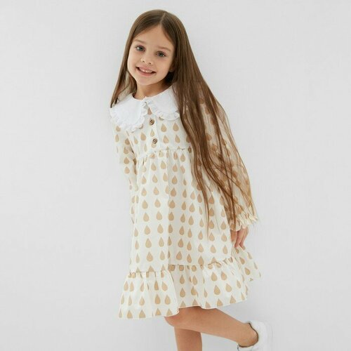 фото Платье kaftan, размер 122/128, молочный
