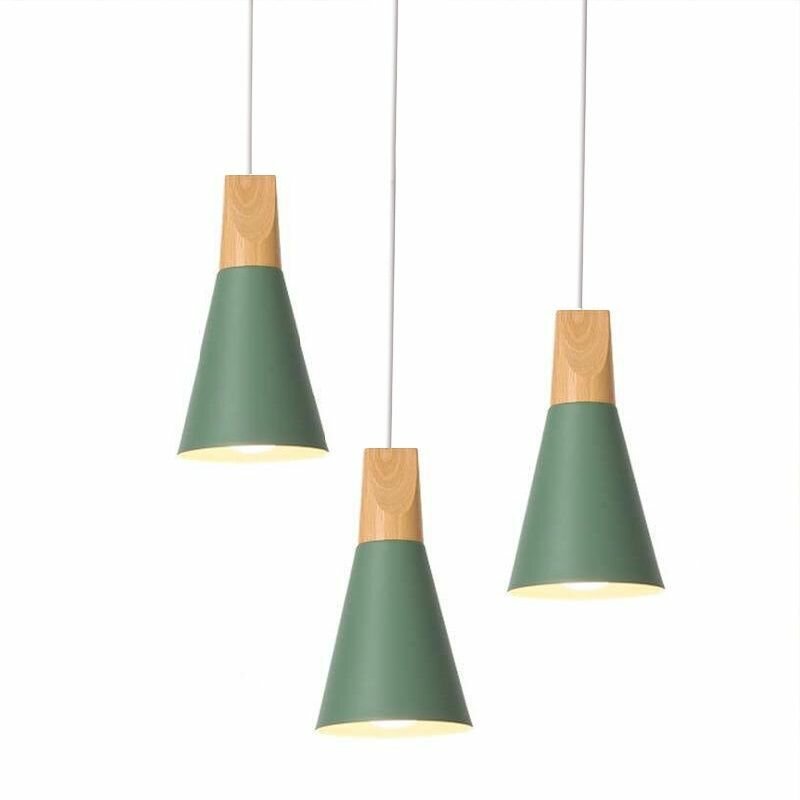 фото Подвесной светильник зеленый цилиндр, металл, диаметр 14 см, высота 26 см, E27, 6В