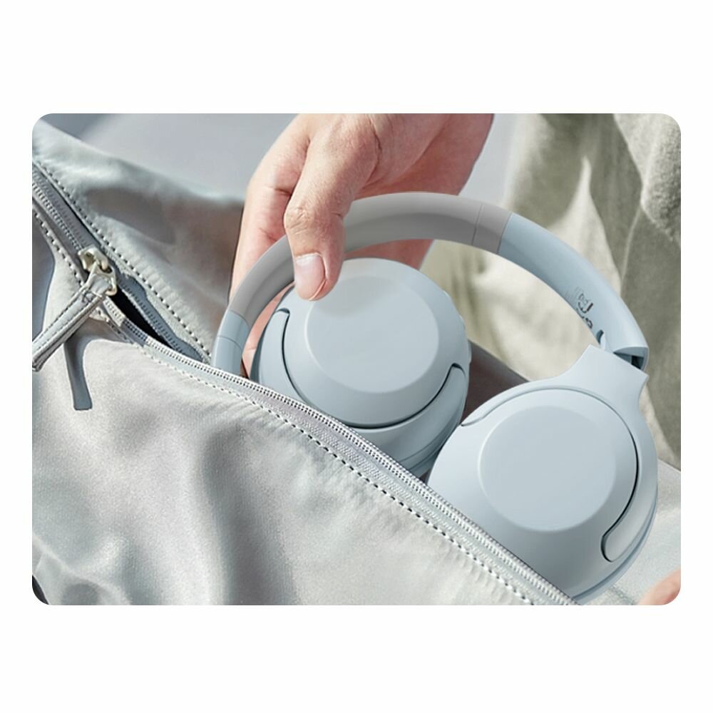 Беспроводные наушники накладные с активным шумоподавлением Rock O3 ANC Wireless Headphones голубые — фото 1