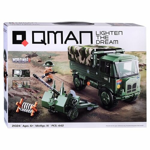 Конструктор Qman 442 деталей, пластик, в коробке (21024) конструктор qman 1431 деталей пластик в коробке 12025