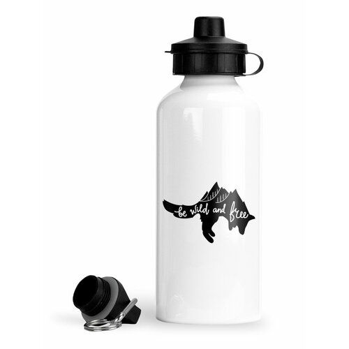фото Спортивная бутылка дикая природа wild fox be wild and free лиса будь дикой и свободной luzimuzi
