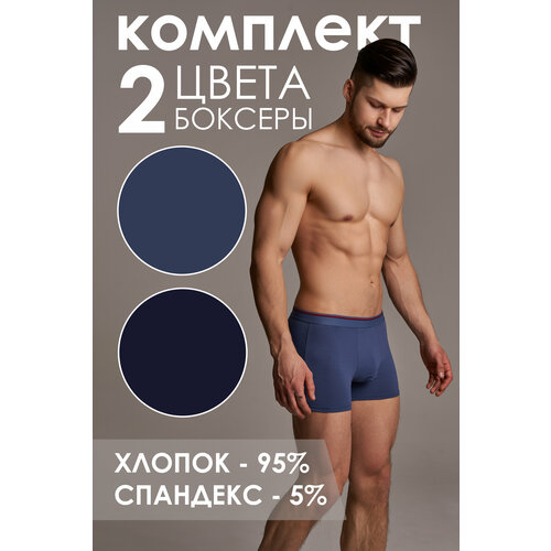 фото Трусы комплект трусов боксеры oscars, l, синие, 2 шт., 2 шт., размер 3xl, синий