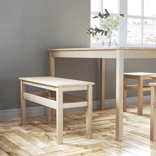 Банкетка из натуральной березы Siberian Birch Simplex, размер 81x33x45,5 см, цвет береза (лак)