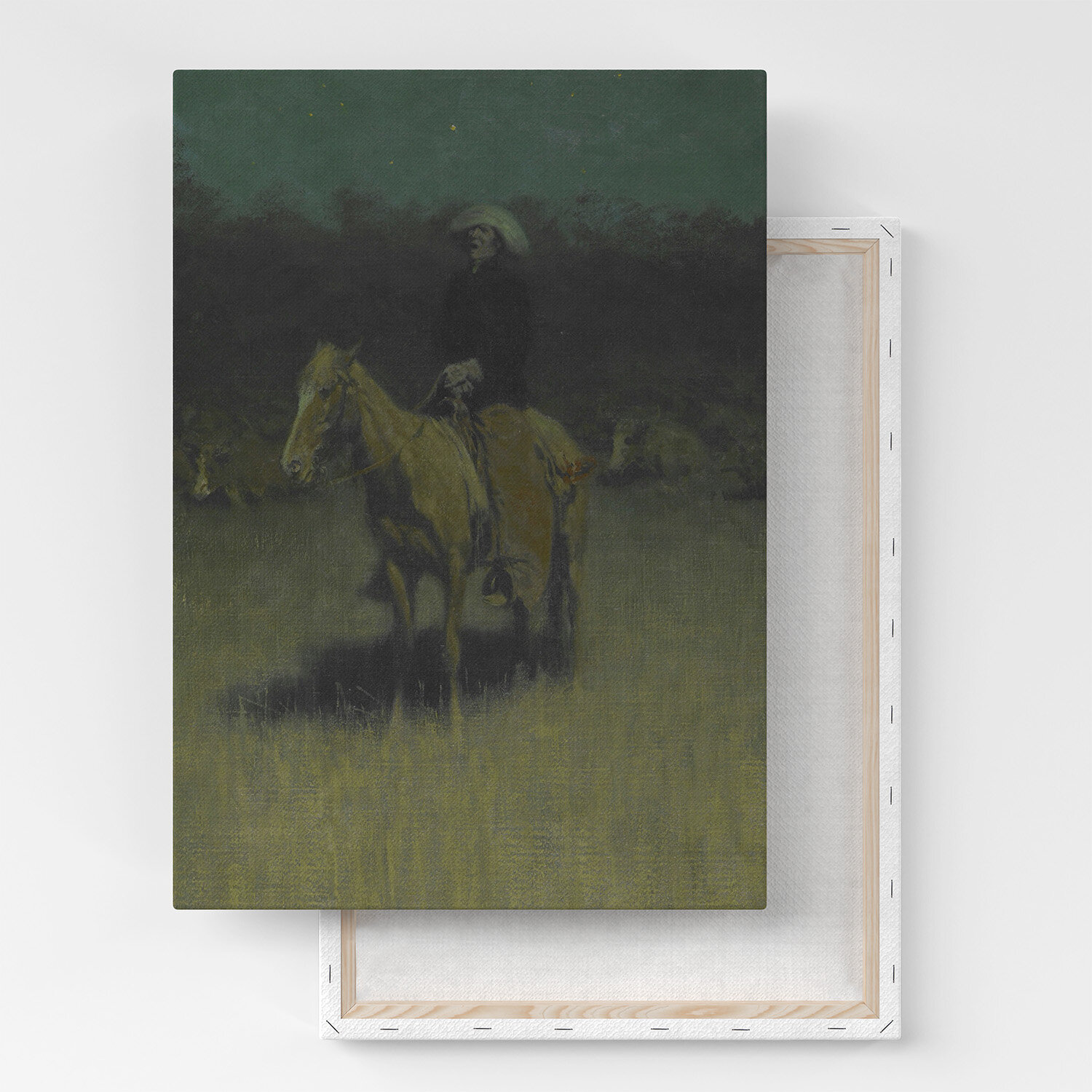 Картина на холсте, репродукция / Фредерик Ремингтон - Cowpunchers Lullaby / Размер 40 x 53 см