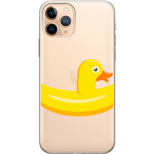Силиконовый чехол на Apple iPhone 11 Pro / Эпл Айфон 11 Про с рисунком Duck Swim Ring силиконовый чехол на apple iphone 11 эпл айфон 11 с рисунком duck swim ring