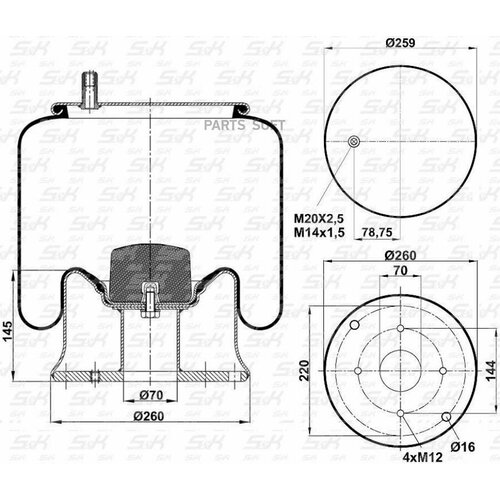 S&K SK-0081K-01 Подушка пневматическая