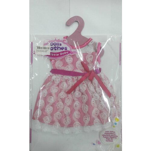 Одежда для кукол : платье с гипюром (Розовый цвет)