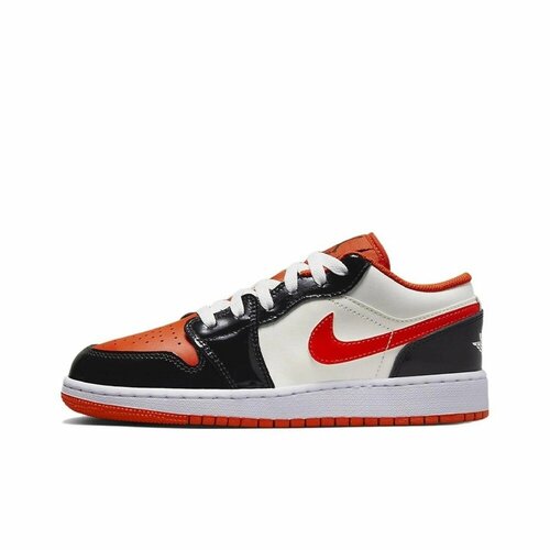 Кроссовки NIKE Air Jordan 1 Low, размер 38 EU, белый, оранжевый