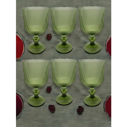 Набор рюмок 50 мл 6 штук Грани зеленые