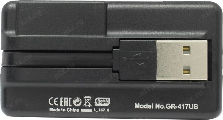 Картридер внешний Ginzzu GR-417UB SD/SDHC/SDXC/MicroSD/MS/M2 + 3xUSB Hub черный - фото №19