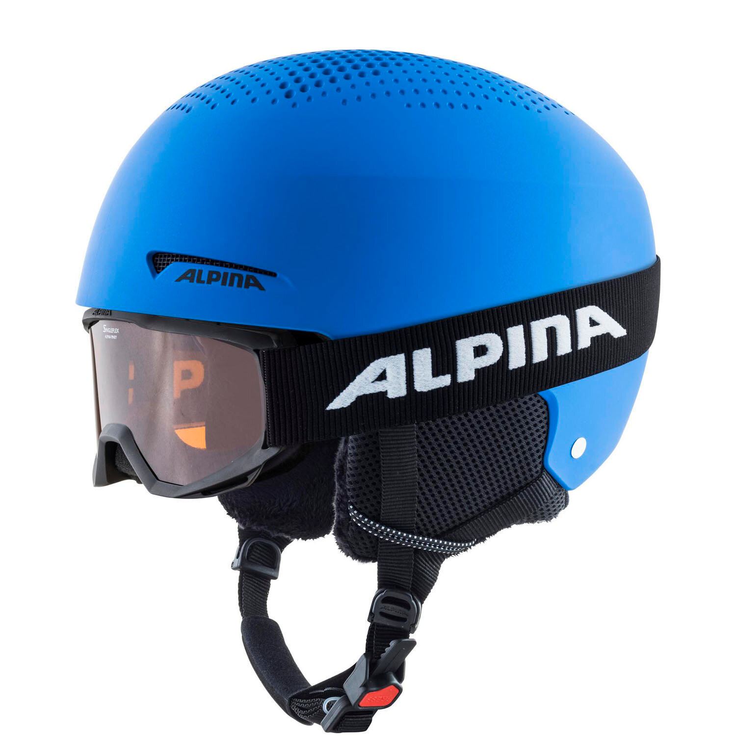 Шлем + маска детские (комплект) ALPINA Zupo Set (+Piney) Blue Matt (см:51-55)