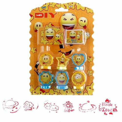 Печать цветная Cмайл набор 6 шт штемпельная подушка 382₽