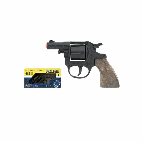 Полицейский револьвер Gonher черный 15.5см звук полицейский револьвер 12 пистонов gonher