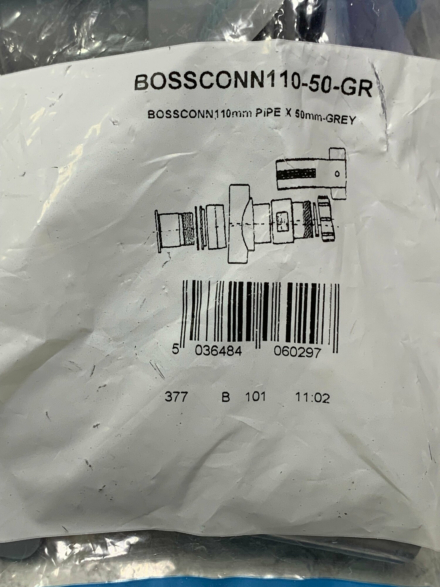 Врезка в трубу McAlpine ø110/50 мм BOSSCONN110-50-GR - фото №15