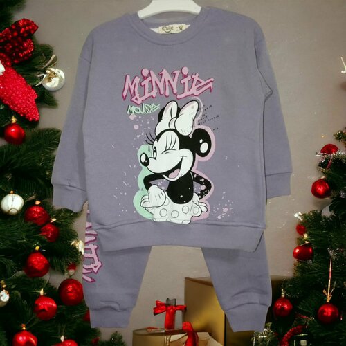 фото Брюки , размер 104/3-4, сиреневый нет бренда