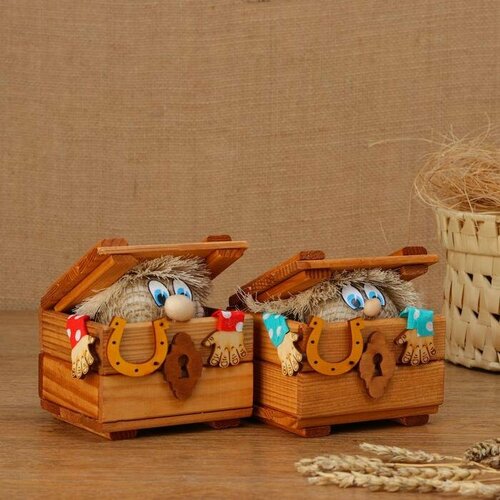 SUI Оберег - домовой Сундуков 14 см D 10 см микс 601₽