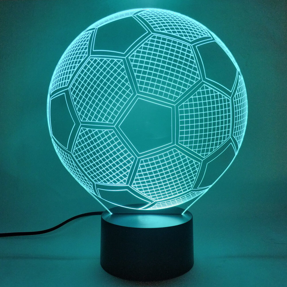 Ночник 3Д светодиодный "Мяч футбольный" 7цветов (3D) - фотография № 1