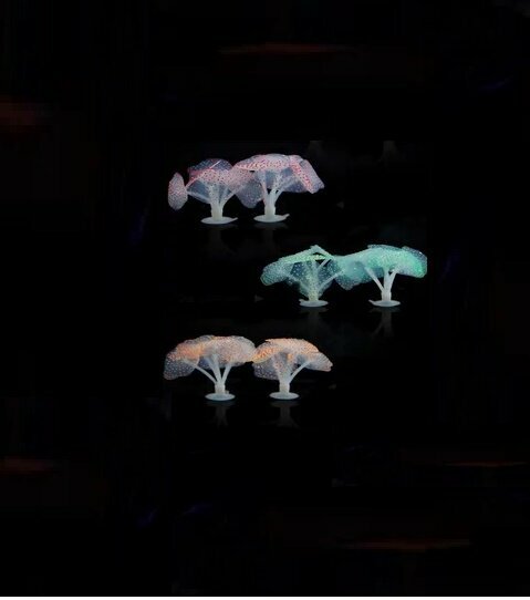 фото Медуза для аквариума силиконовая фиолетовая