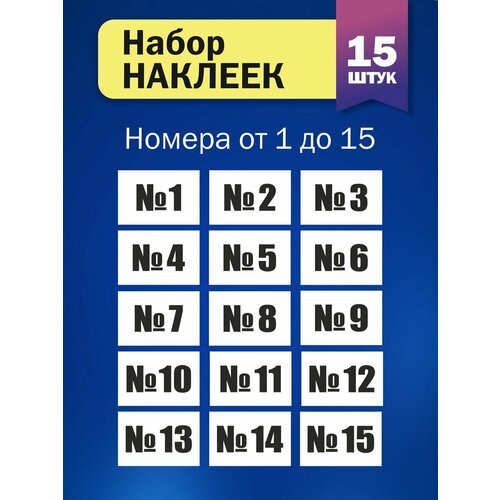 Набор наклеек Цифры от №1 до №15