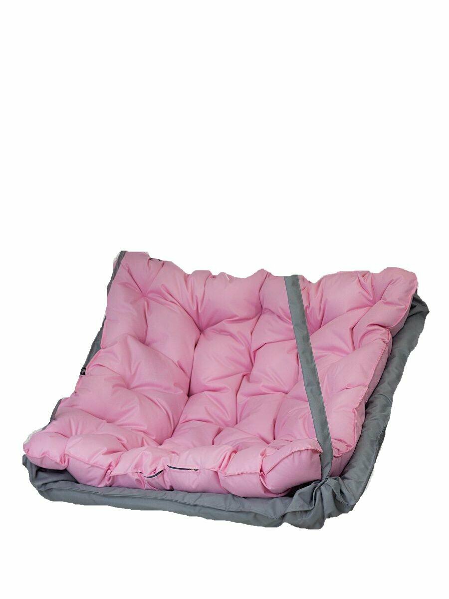 Подвесное кресло качели уличные серо-розовая - фотография № 9