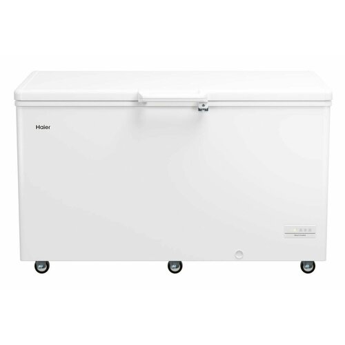 Ларь морозильный HAIER HCE430RFC белый, на колесах, холодильник/морозильник, 424 л, подсветка, суперзаморозка, 2 корзины