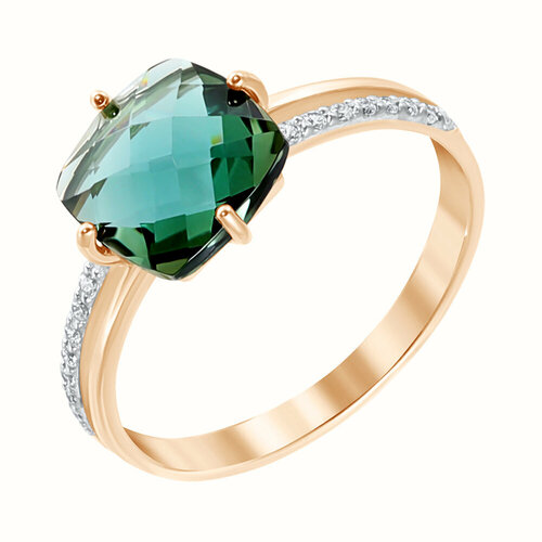 Кольцо ALORIS, красное золото, 585 проба, турмалин