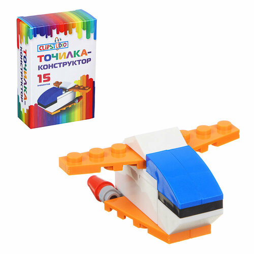 ClipStudio Точилка-конструктор в форме космического корабля 15 дет пластик 9х6х3см кк 2 цвета 3 штуки 407₽
