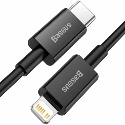 кабель baseus p10355801111 00 unbreakable series fast charging data cable usb to type c 100w 1m clus Baseus Кабель Baseus Superior Series Fast Charging Data Type-C to Lightning PD 20W 1m Black (CATLYS-A01)