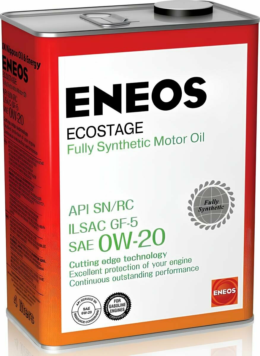 Масло моторное синтетическое ENEOS Ecostage Synt 0W-20 4 л