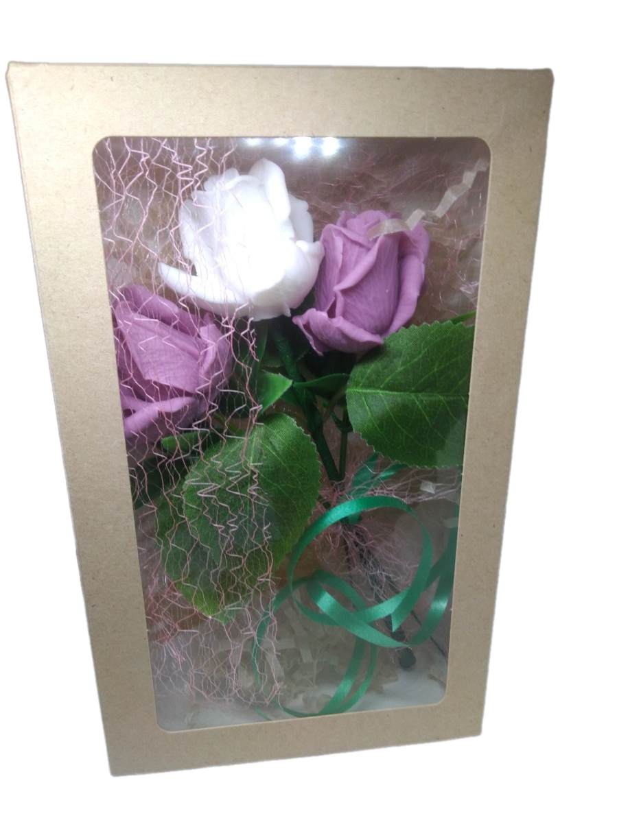 Букет из мыльных цветов "Розы в коробке" - Декор Студия