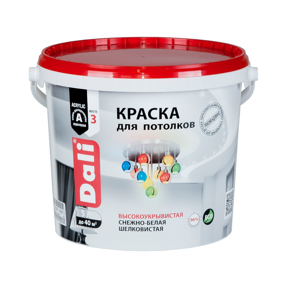 Dali / Дали краска для потолков акриловая глубокоматовая 5л