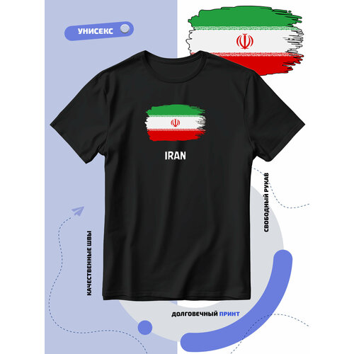 Футболка SMAIL-P с флагом Ирана-Iran, размер 4XL, черный
