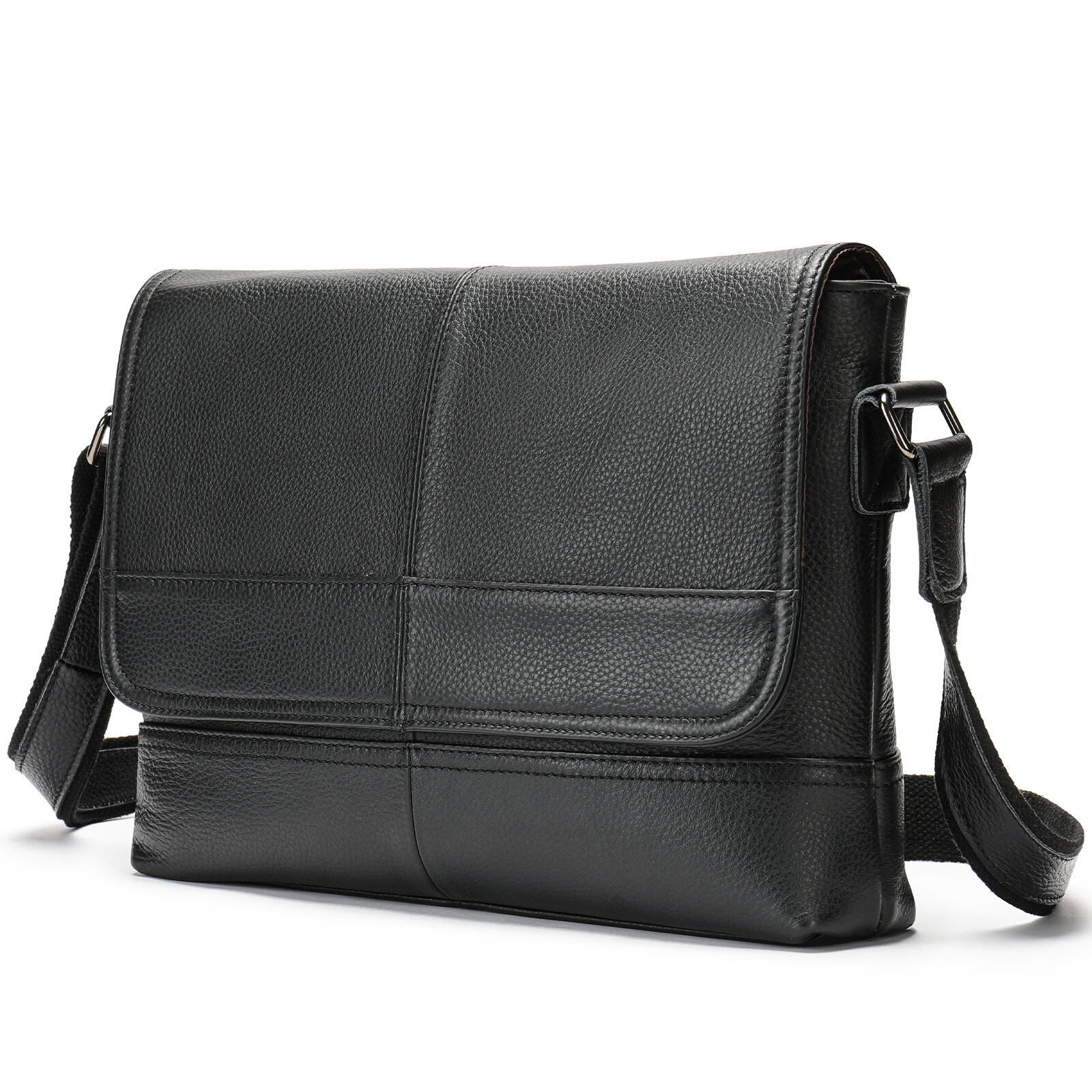 Сумка FAUSTINI Сумка мужская кожаная, фактура гладкая, черный — фото 1