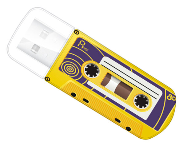 Накопитель Verbatim USB 2.0 16GB Mini Cassette Edition Yellow
