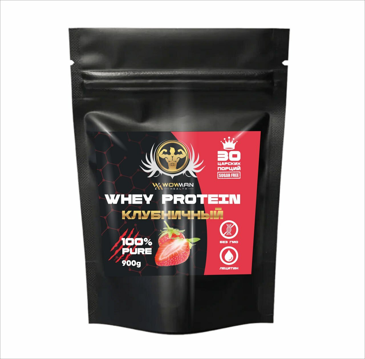 Протеин WowMan Whey Protein со вкусом клубники