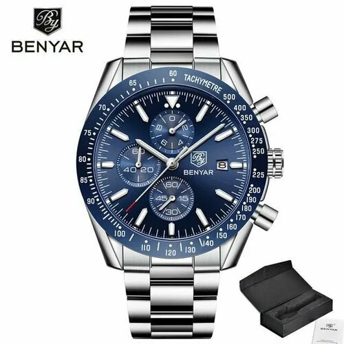 фото Наручные часы benyar, синий, серебряный