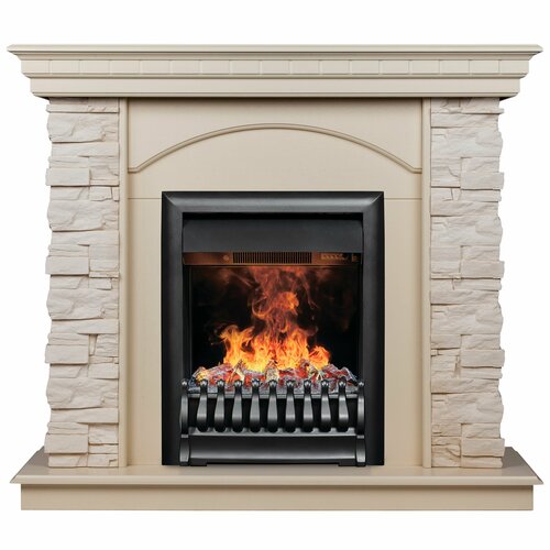 Электрокамин RealFlame ELFORD VR STD/EUG/25.5/HL/24 WT-614 с очагом 3D Oregan камин realflame elford wt с majestic lux bl s