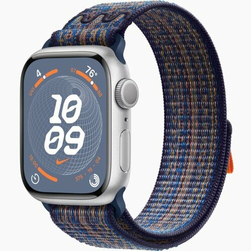 Умные часы Apple Watch Series 9 41 мм Silver Aluminium Case GPS Game RoyalOrange Nike Sport Loop 4500000₽