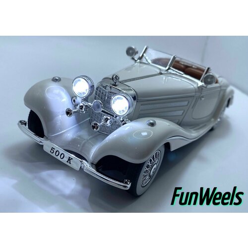 Детская игрушка металлическая Mercedes-Benz 500K Special-Roadster с Имитацией Дыма! (Мерседес Бенз 500К Спэшиал Родстер ) / Масштаб 1:24