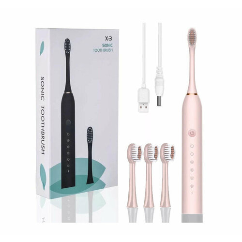 Электрическая зубная щетка Smarter Sonic Toothbrush X-3 розовая 580₽