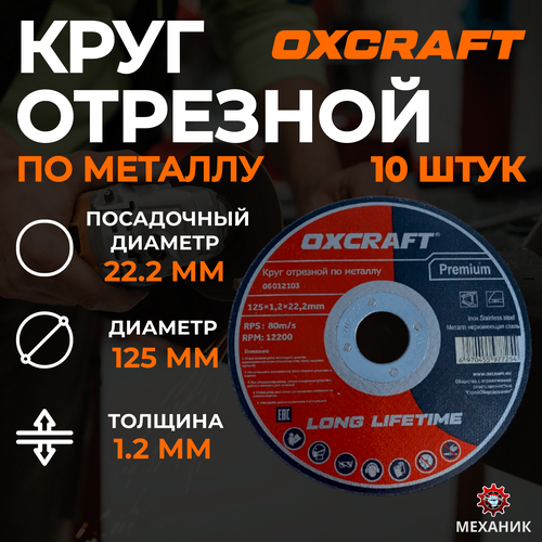 Отрезной круг 125х1,2х22,2мм по металлу OXCRAFT Premium