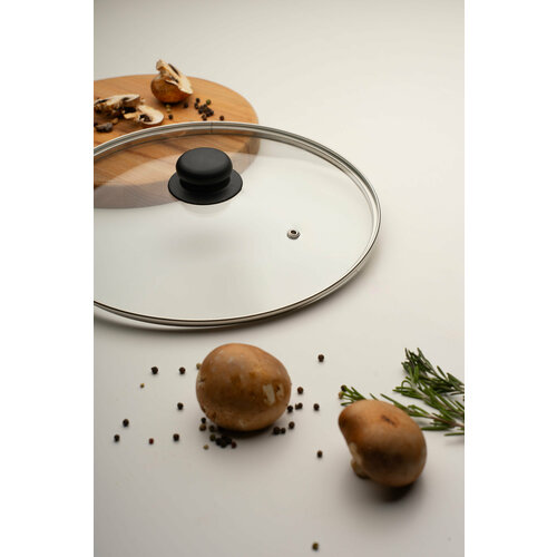 Крышка стеклянная c металлическим ободком 28см 459₽