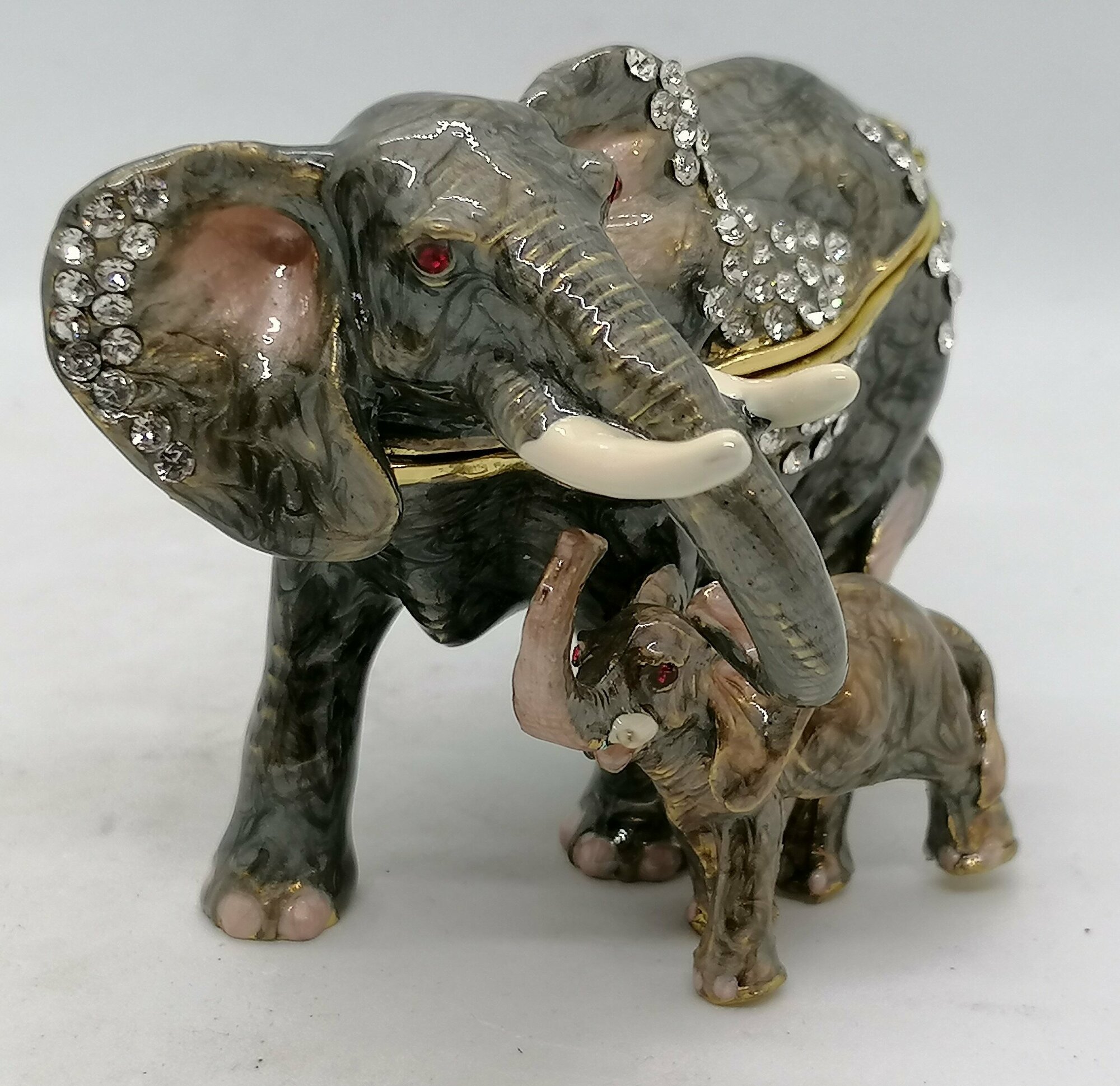 Шкатулка Фаберже "Слон со слоненком " ВР855 — фото 1