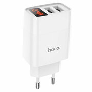 Сетевое зарядное устройство HOCO C86A Illustrious 2xUSB, 2.4A, 10.8W, белый