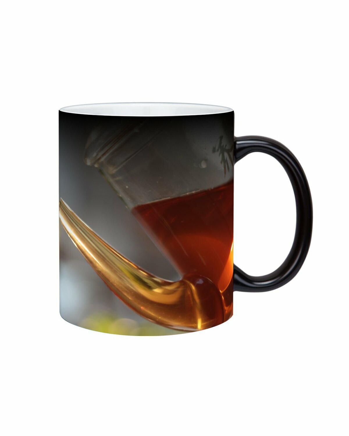 Кружка хамелеон с принтом "Сделай чай, черный чай, стеклянный кувшин" 330 мл.