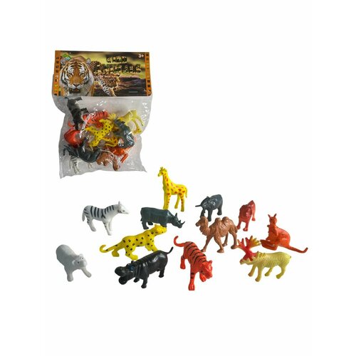 Набор из 12 фигурок Дикие животные в пакете
