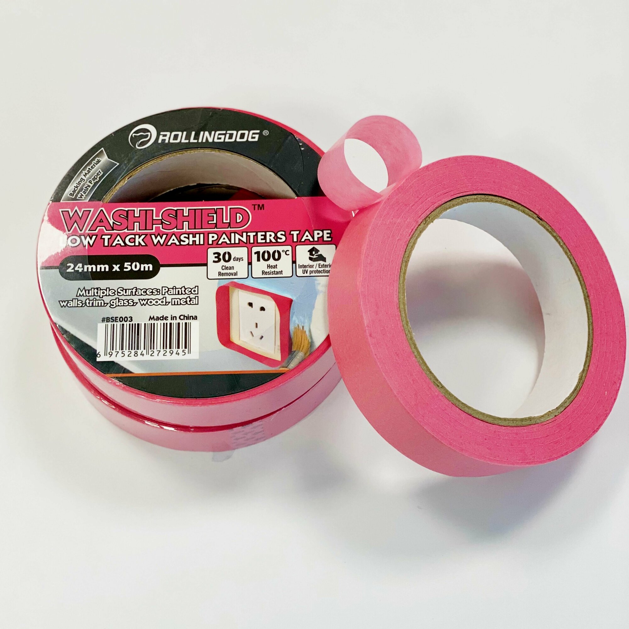 фото Малярная лента ROLLINGDOG Washi Tape, малярный скотч 36 мм. х 50 м, для четких границ