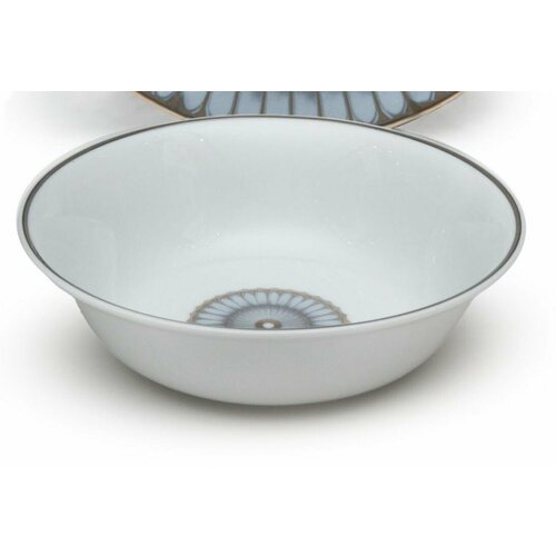 Тарелка Deshoulieres ARCADES GRIS PLATINE для салата 19 см, лиможский фарфор